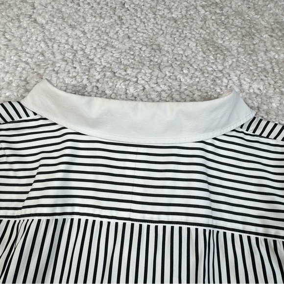 Lauren Ralph Lauren Black White Striped Button Up Shirt with Monogram. 1X - Picture 12 of 14